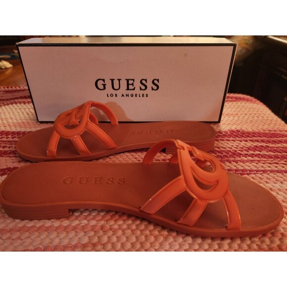 Guess Orange Elyho Sandals Ladies Size 8 NWT - Picture 2 of 5